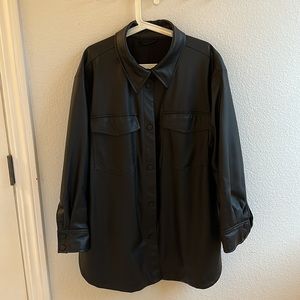 Black faux leather XL shirt
